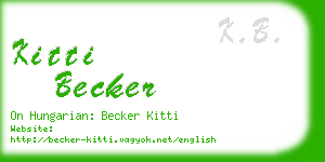 kitti becker business card